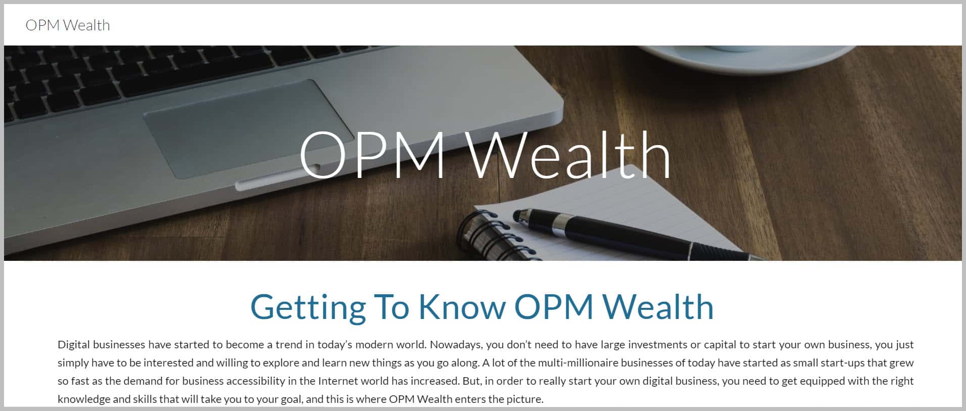 Getting To Know OPM Wealth