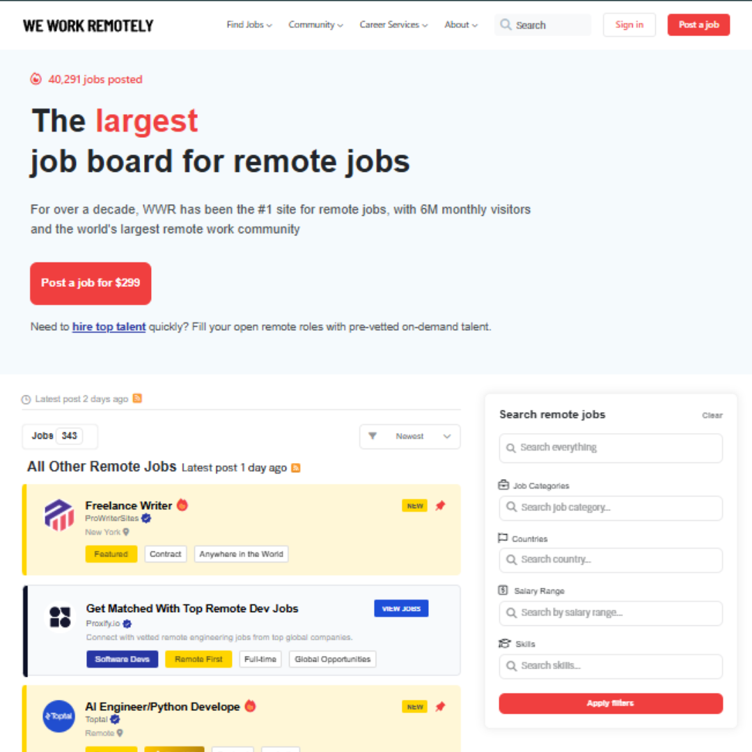 We Work Remotely — High-Quality Global Remote Jobs We Work Remotely — High-Quality Global Remote Jobs