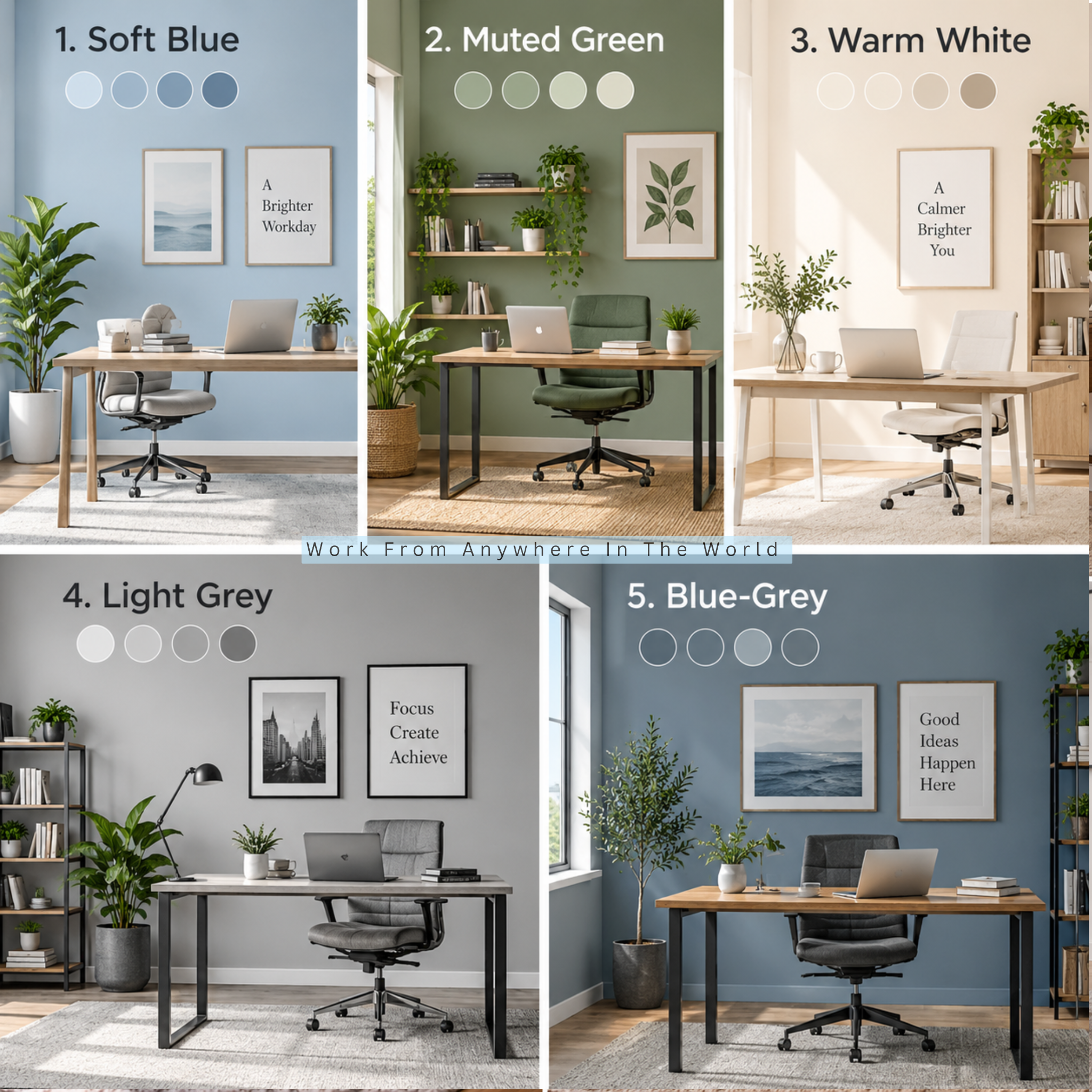 10 Best Office Paint Colours - Colours #1-#5 10 Best Office Paint Colours - Colours #1-#5