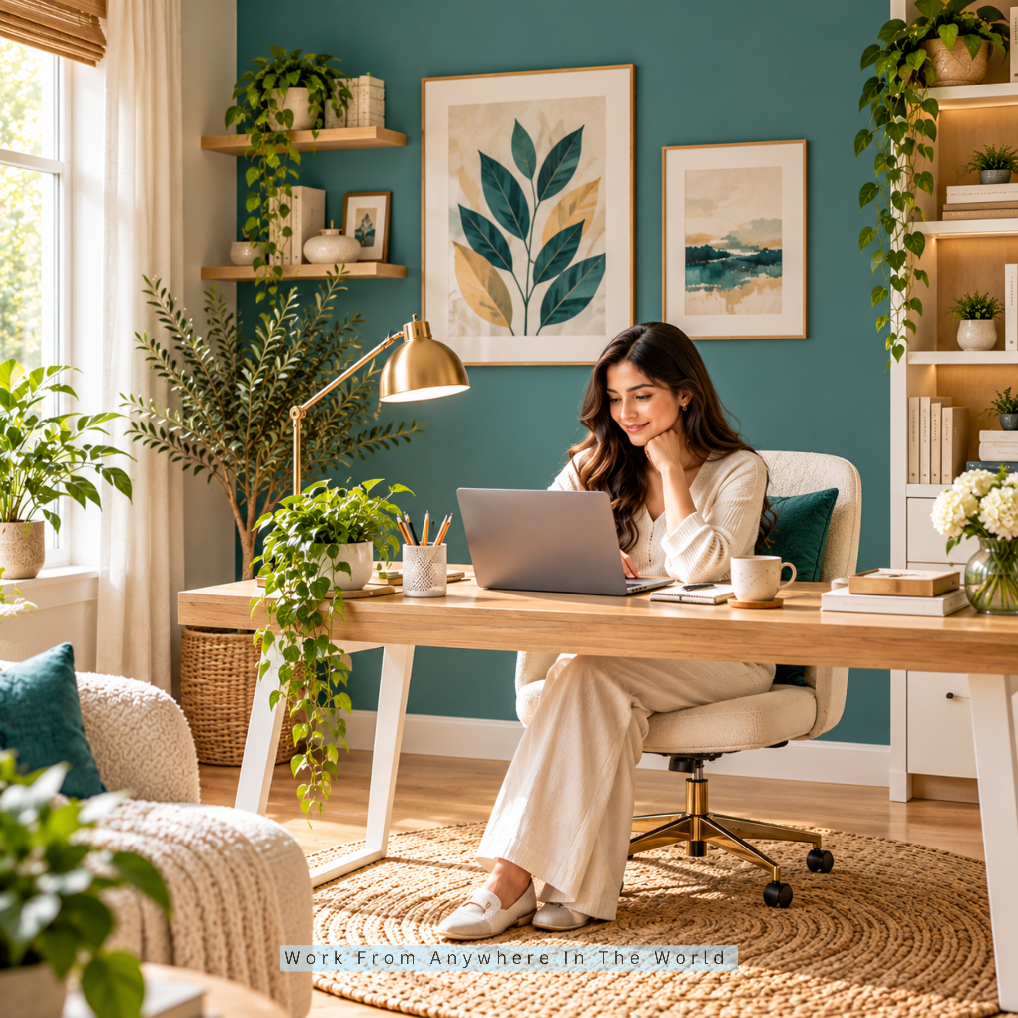 Muted Teal For A Stylish Creative Space