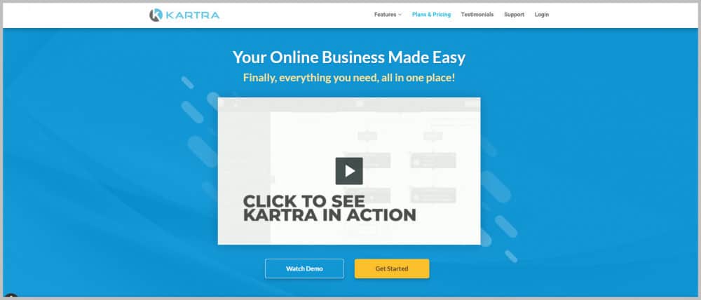 Kartra Home Page