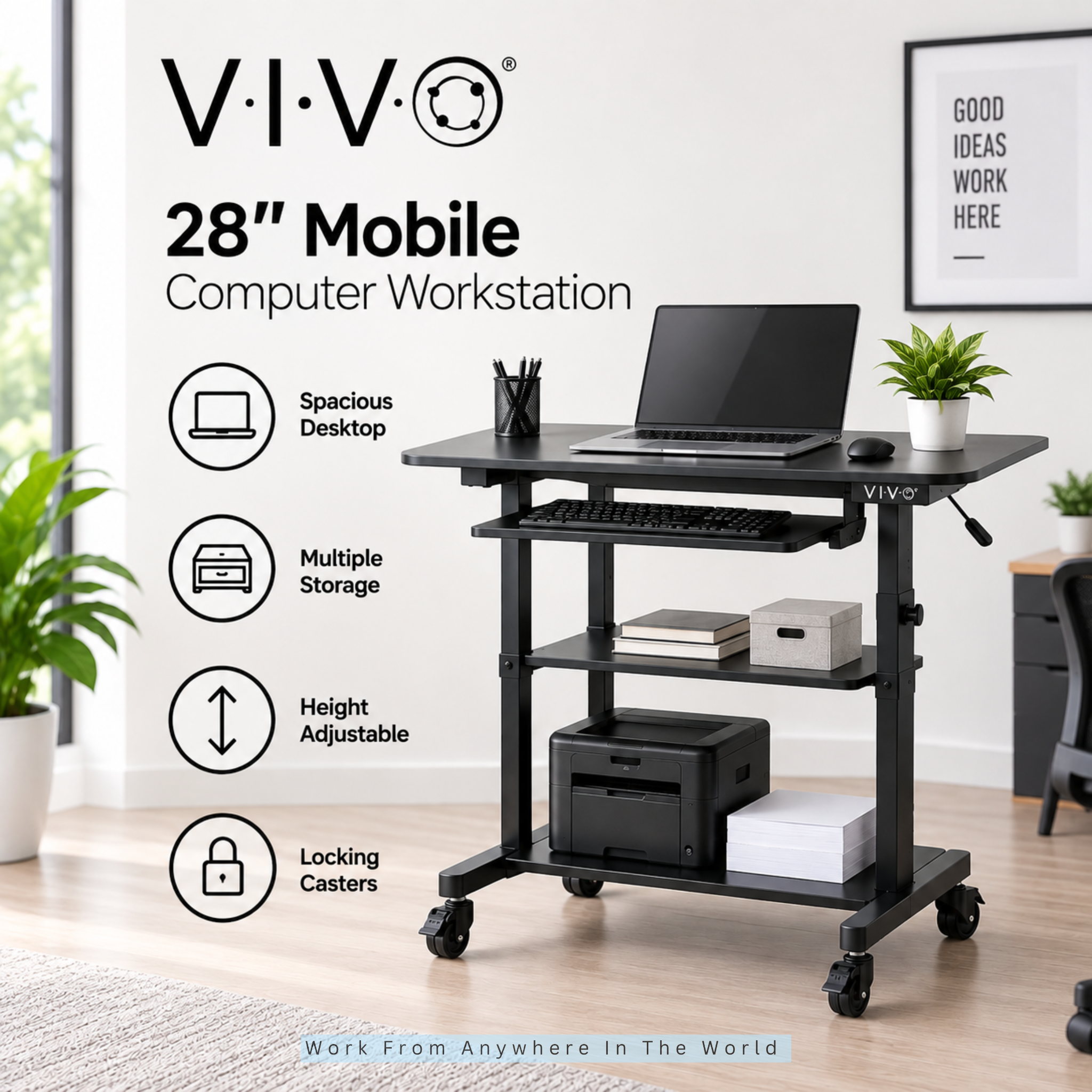 VIVO 28" Mobile Computer Workstation VIVO 28" Mobile Computer Workstation
