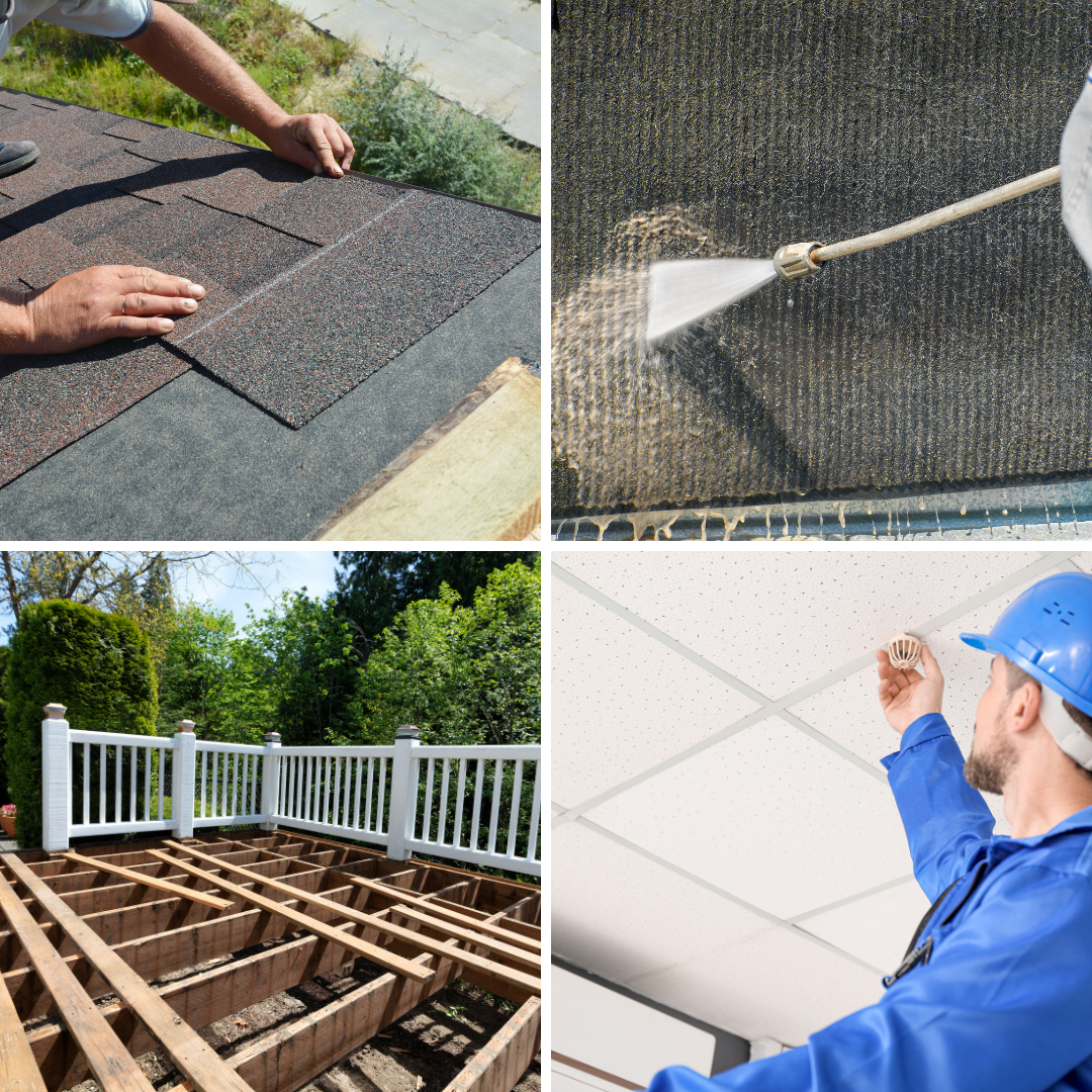 Types Of Handyman Services: Roofing Maintenance, Deck & Patio Construction, Pressure Washing, Home Inspections & Safety Checks