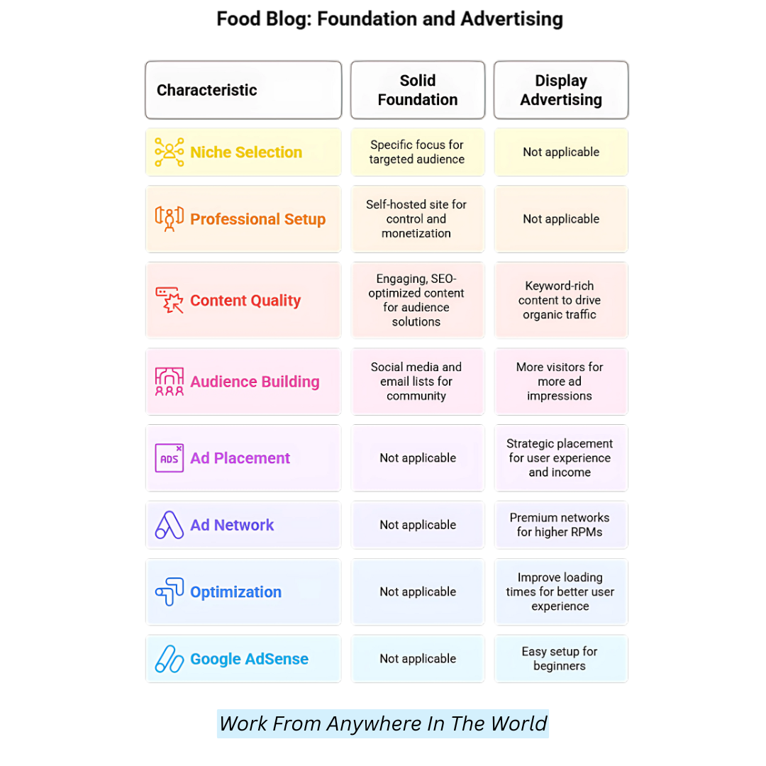 Food Blog: Foundation And Advertising
