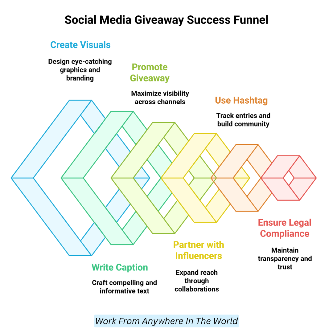 Social Media Giveaway Campaign Success Funnel